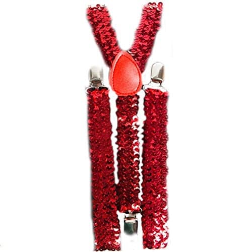Century Novelty LeeMa Enterprises Co.. Red Sequin Suspenders, 1 "