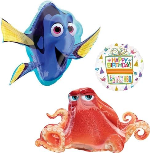 Anagram Finding Dory Party Supplies 3 pc Birthday Balloon Bouquet Decorations
