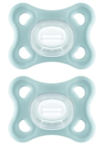MAM Comfort Baby Pacifiers Lightweight OnePiece Full Silicone Binky for Newborns 312 Months BPAFree Easy to Clean Pacifier Best for Breastfed Babies with Sterilizer Case 2 Count Binkies