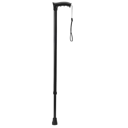 MCP Mild Steel Walking Stick Adjustable Height, Lightweight Walking Stick for Men, Women, Hand Stick for Old People (Black)