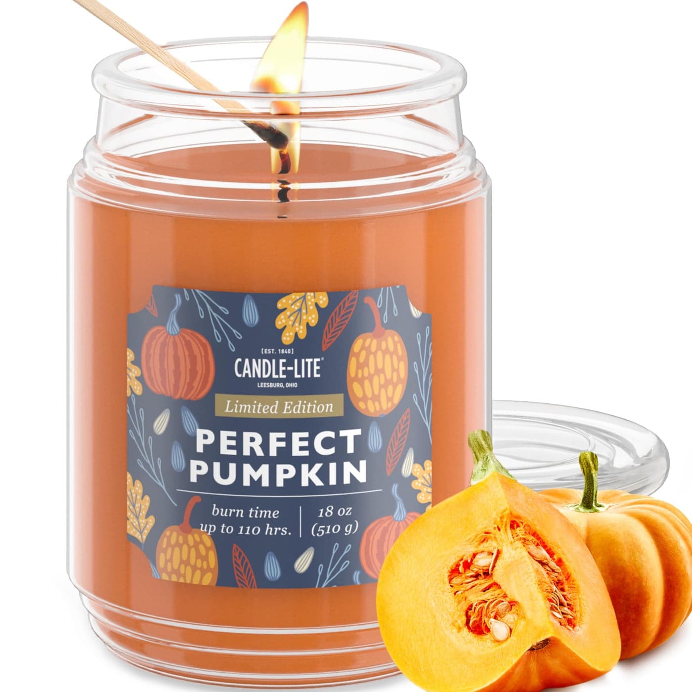 Candlelite Halloween Scented Candles Perfect Pumpkin 18 oz Jar Proudly Poured in The USA Aromatherapy Candle SingleWick with 110 Hours of Burn Time Perfect for Creating an Inviting Ambiance
