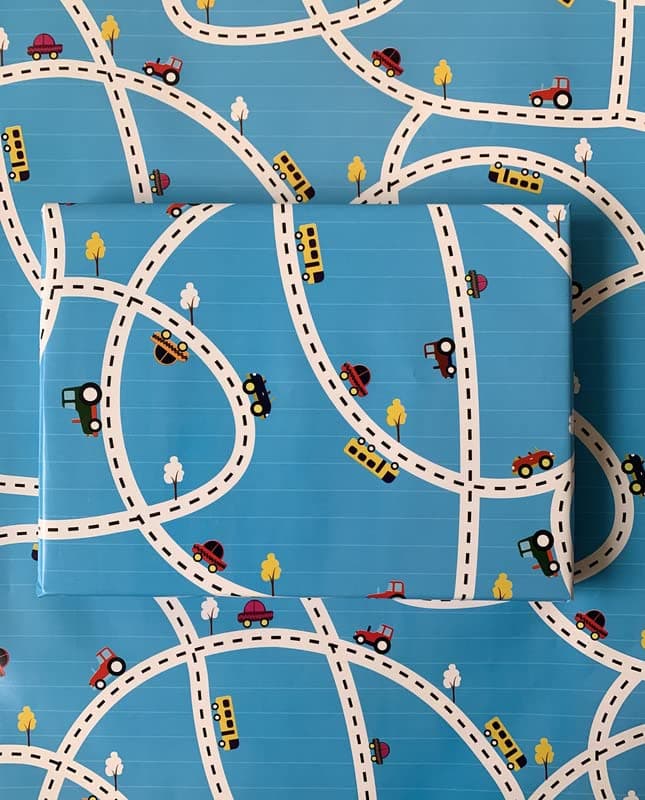 Dovetail Traffic Jam Kids Gift Wrapping Paper Pack of 10 Sheet
