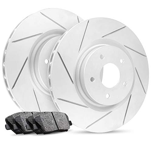 R1 Concepts Rear Brakes and Rotors| Hardware Included| Rear Ceramic Brake Pads and Rotors Kit| Fits 2012-2014 Ford Mustang