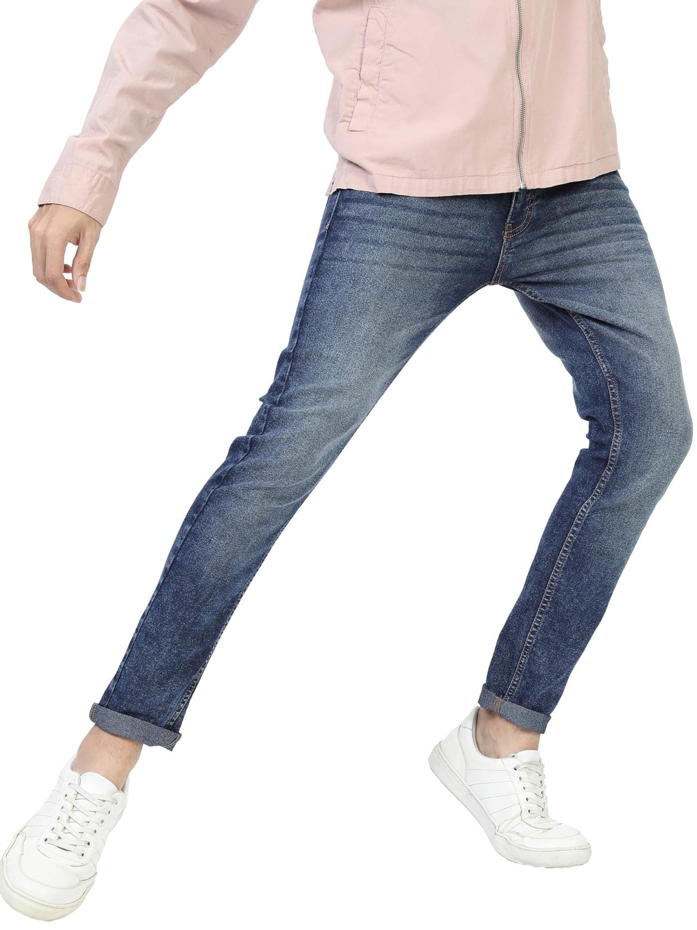 Highlander Men Blue Skinny Fit Clean Look Light Fade Stretchable Jeans