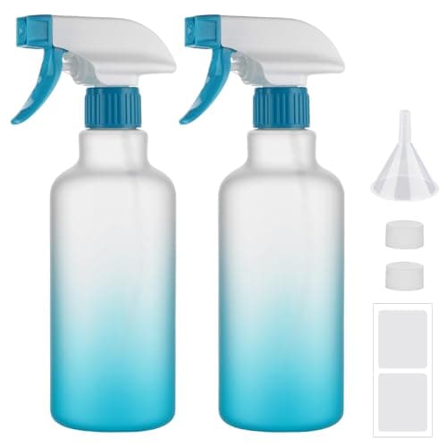 Hethyo Spray Bottles 169oz500ml Plastic Spray Bottle for Hair MistStream Empty Spray Bottle Heavy Duty Refillable Containers for Cleaning Solutions Plants Gradient 2 Pack Blue