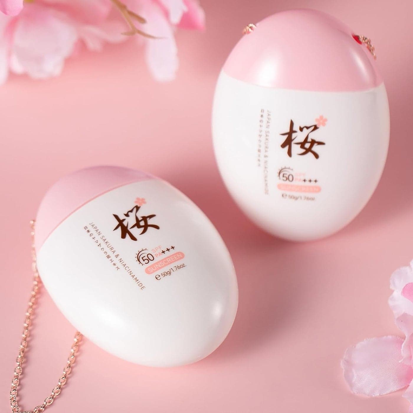LAIKOU Japan Sakura Sunscreen SPF 50 PA Lightweight Sun Cream Waterproof Moisturiser With UVA UVB Protection Refreshingly NonSticky 50g Pack of 2