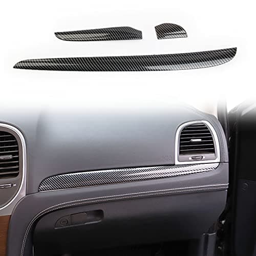 crosselec Carbon fiber control dashboard Protective Cover trims for 2015-2021 Chrysler 300