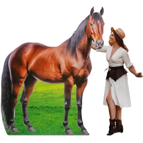 Marsui 6.3 ft Horse Cardboard Cutout Horse Racing Party Decorations Derby Day Decor Stand up Life Size Western Party Photo Booth Props for Derby Day Rodeo Farm Theme Events Supplies Decor