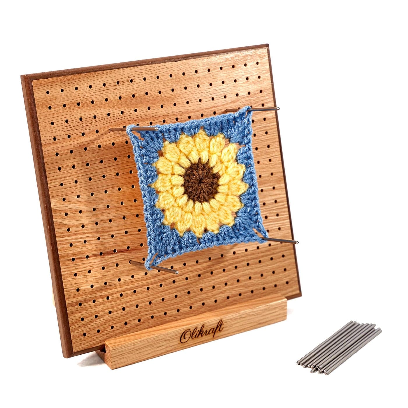 Olikraft Crochet Blocking Board with Pegs 50 Pins Granny Square Blocking Boards for Crochet Projects Yarn Supplies Tools and Accessories and Gadgets 11 inches