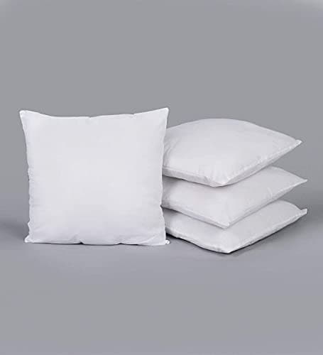 HOMECRUST Microfiber Cushion Pillow Fillers (24 x 24 inch/60 x 60 cm, White) - Set of 4