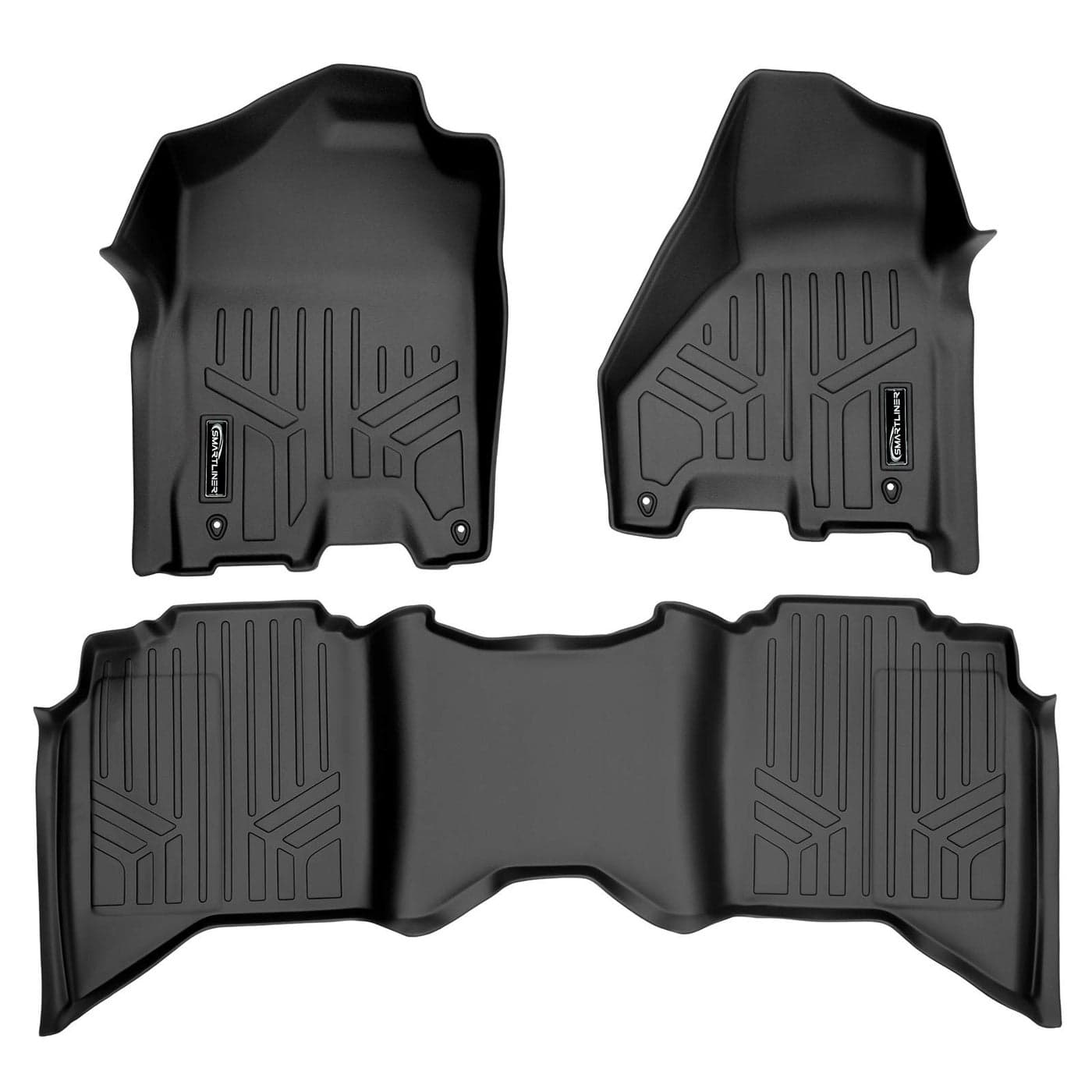 SMARTLINER Floor Mats 2 Row Liner Set Compatible with 20132018 Ram 1500