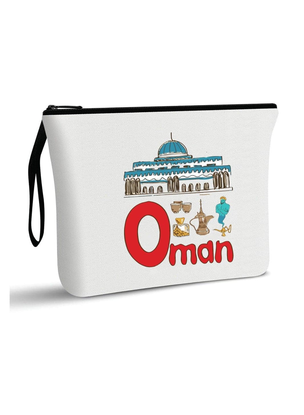 Oman National Day Cosmetic Bag - Celebrate Oman in Style - Makeup Bag - Full Zipper Pouch