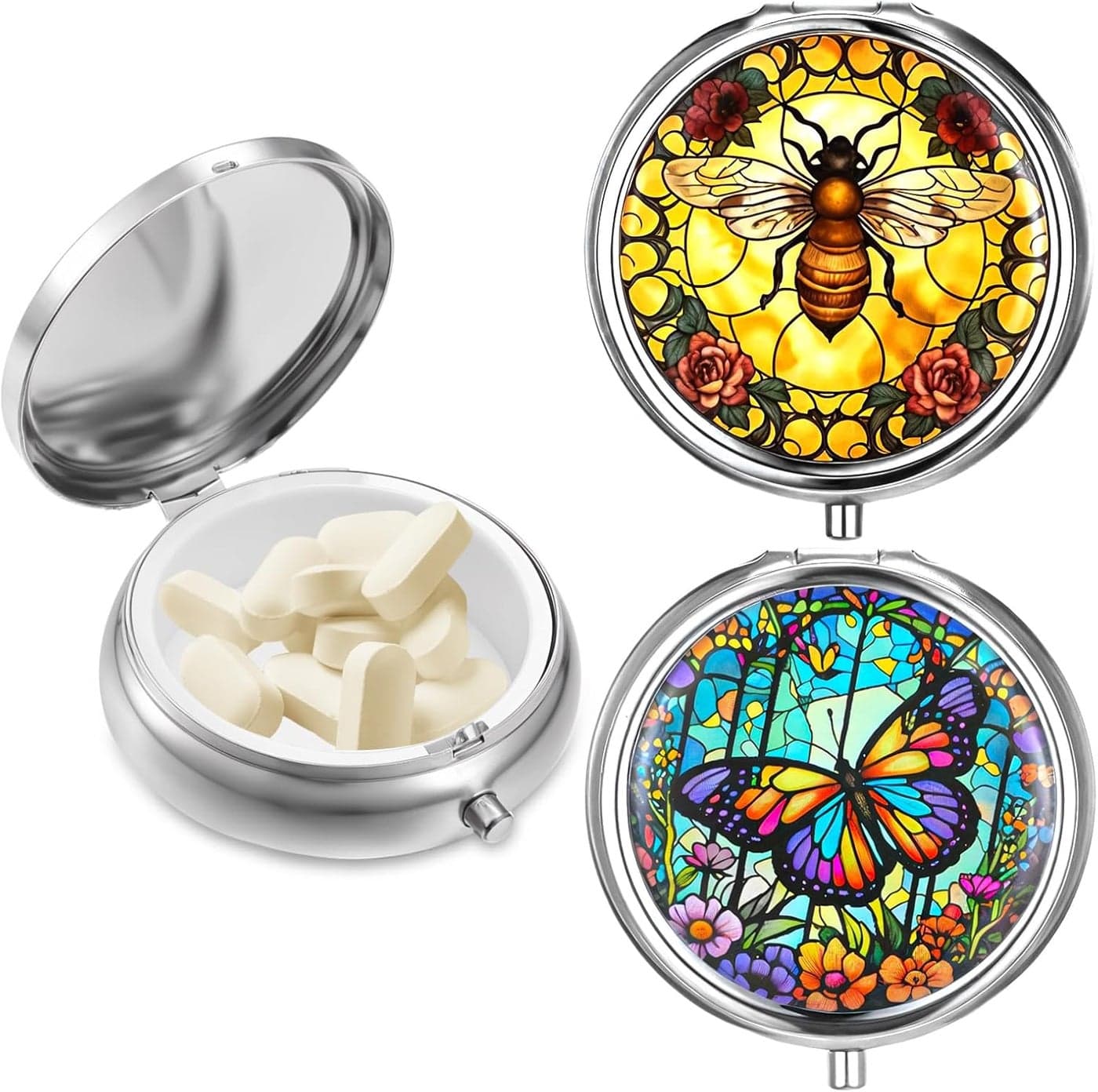 Bee and Butterfly Pill Organizer for Women