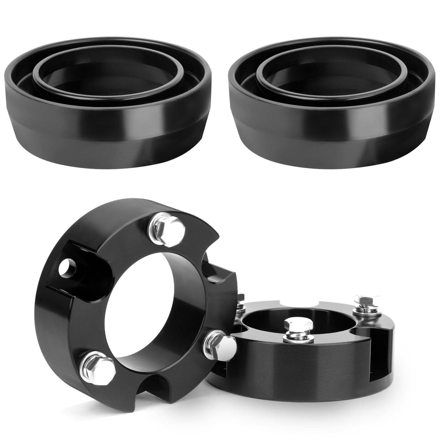 KSP 4Runner Full Leveling Lift Kits 3Front Suspension Strut Spacers and 2 Rear Polyurethane Coil Spring Spacers fit for 20032024 4Runner 20032015 Fj Cruiser 2WD 4WD Black