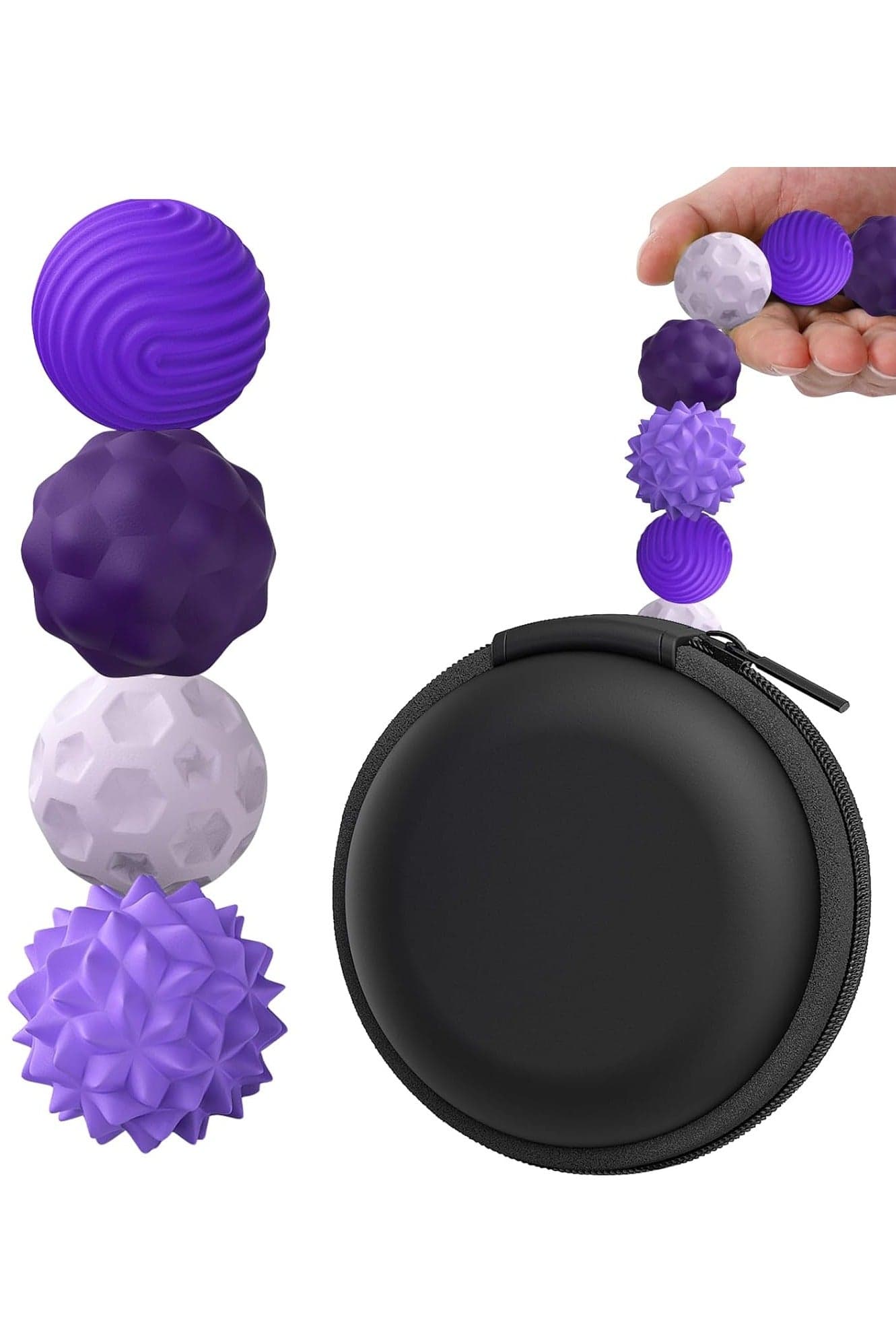 Silicone Magnetic Fidget Balls - 4 Pack Fidget Toys Stress Balls for Adults Sensory Stone Travel Toys for Calming,Autism and ADHD,Gifts for Classroom Kids Girls Boys Teens