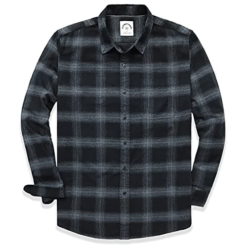 Dubinik® Flannel Shirt for Men Casual Button Down Work Soft All Cotton Lightweight Flannel Mens Plaid Shirts Long Sleeve