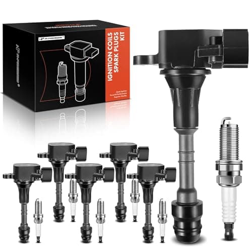 APremium Set of 6 Ignition Coil Pack and Iridium Spark Plugs Compatible with Nissan Altima Frontier Murano Pathfinder Quest Xterra Infiniti I35 QX4 Suzuki Equator 30L 35L 40L