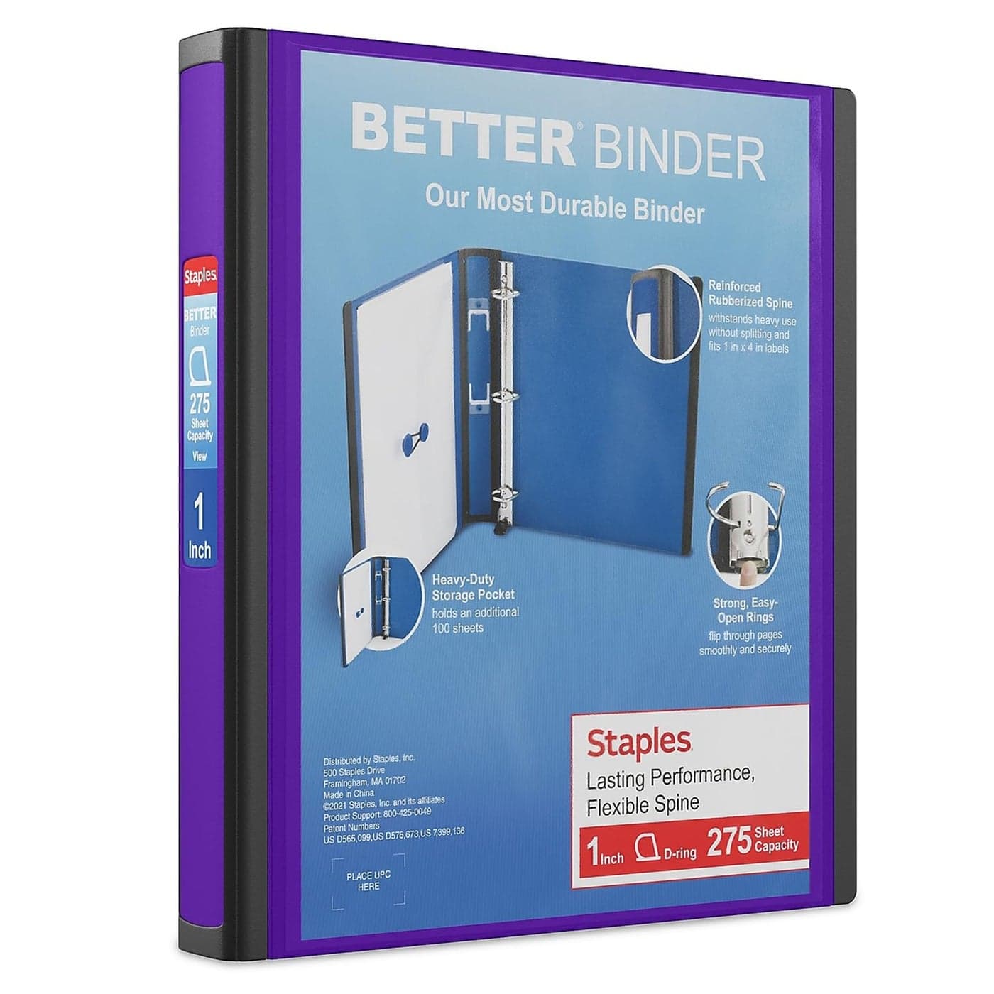 STAPLES 190665 Binders Purple