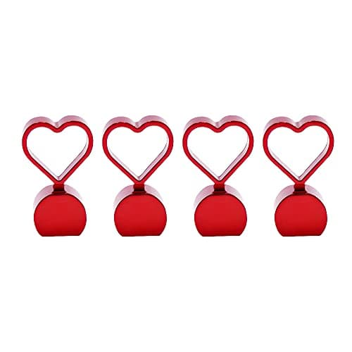 idain 4PCS Aluminum Heart Shape Wheel Tyre Stem Covers Universal Fit Cars SUVs Bike and Bicycle Trucks Motorcycles Red