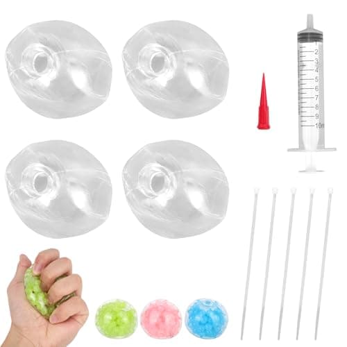 14pcs DIY Squishy Making Kits Make Your Own Squeeze Ball Kit with Vacuum Tool Cable Tie TPR Skins Fillers Toys Gifts for Adults Kids