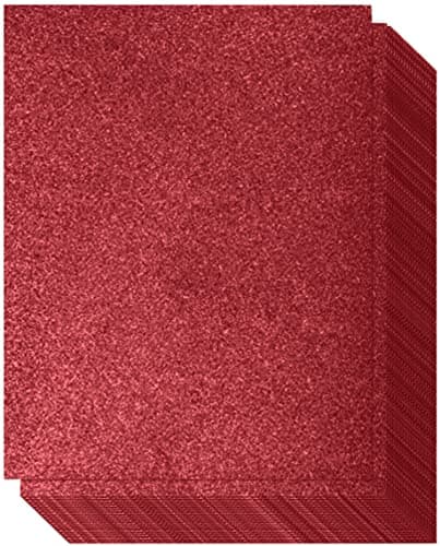Red Glitter Cardstock Onesided NonAdhesive 20 Pack 85 x 11 Inches Premium Glittery Sheets for DIY Crafts Art Projects Party Decor Gift Box Wrapping Red Sparkling Paper 250GSM