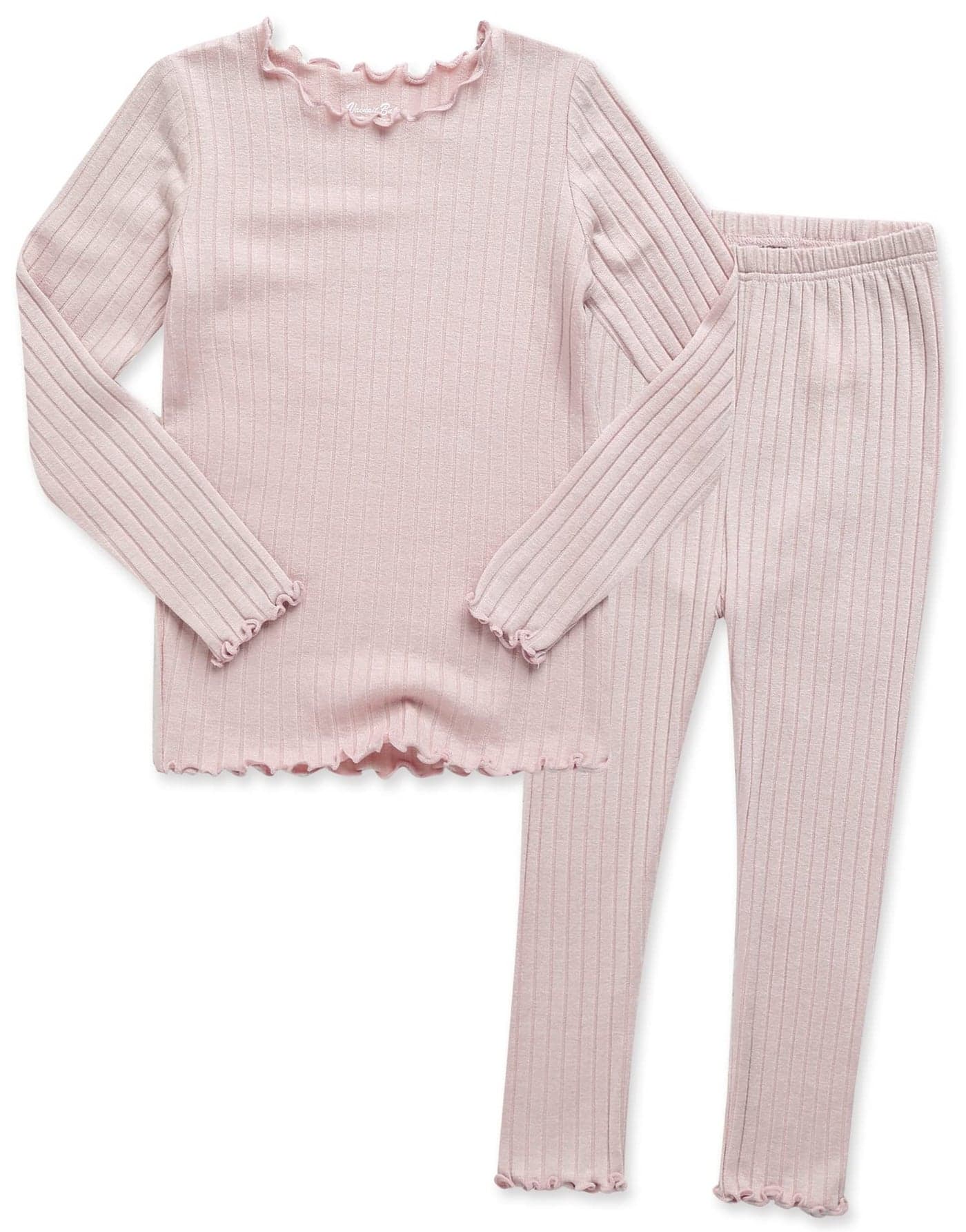 VAENAIT BABY Kids Girls Long Sleeve Modal Sleepwear Pajamas 2pcs Set Shirring Peach 12-18 Months