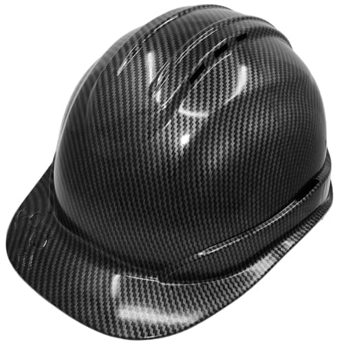 Bullhead Safety Cap-Style Hard Hat – Vented, Adjustable Fit Helmet with Brow Pad & Chin Strap, OSHA/ANSI Approved for Construction, DIY Home Improvement & Outdoor Projects, Shiny Black Graphite