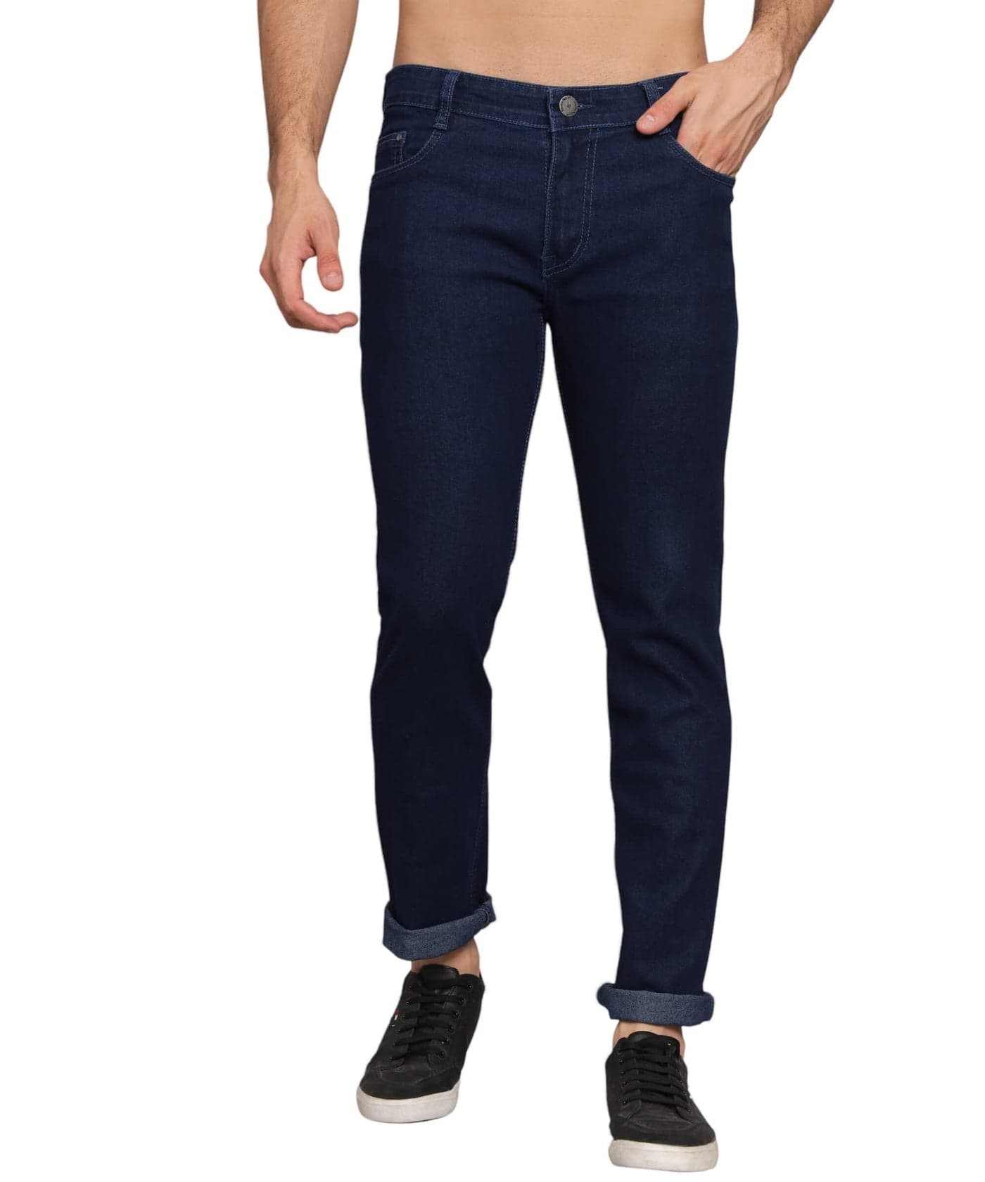 STUDIO NEXX Regular Fit Men Dark Blue Jeans, Mid Rise, 32