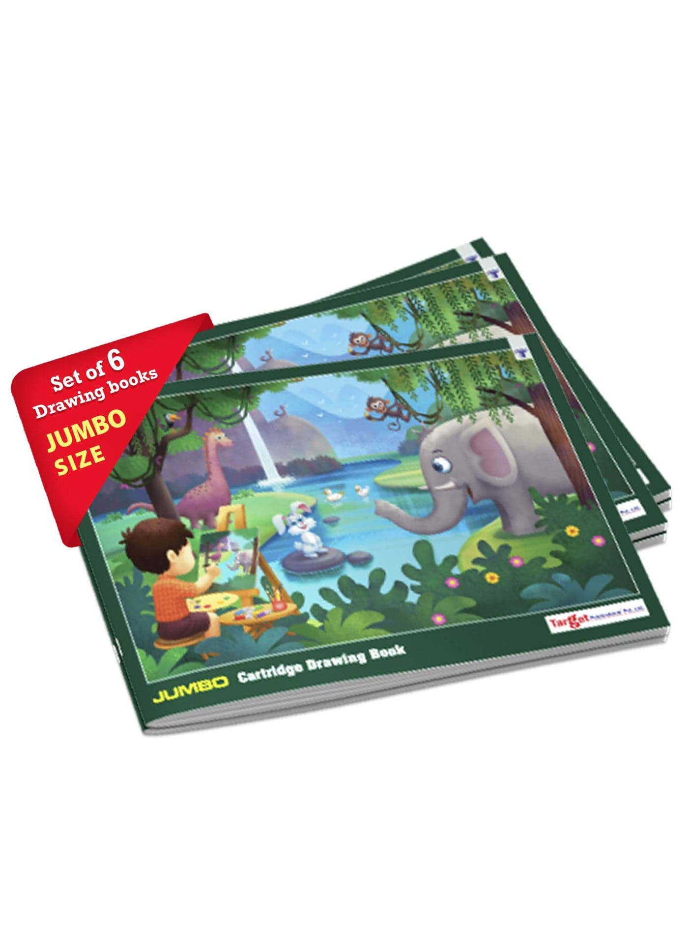 Drawing Book Jumbo Size | Sketch Pad for Kids, Students & Artists | 34 White Blank Pages | 37 x 27 cm Approx | Soft Cover | Best Premium Experience for Drawing, Colouring & Painting | Pack of 6
