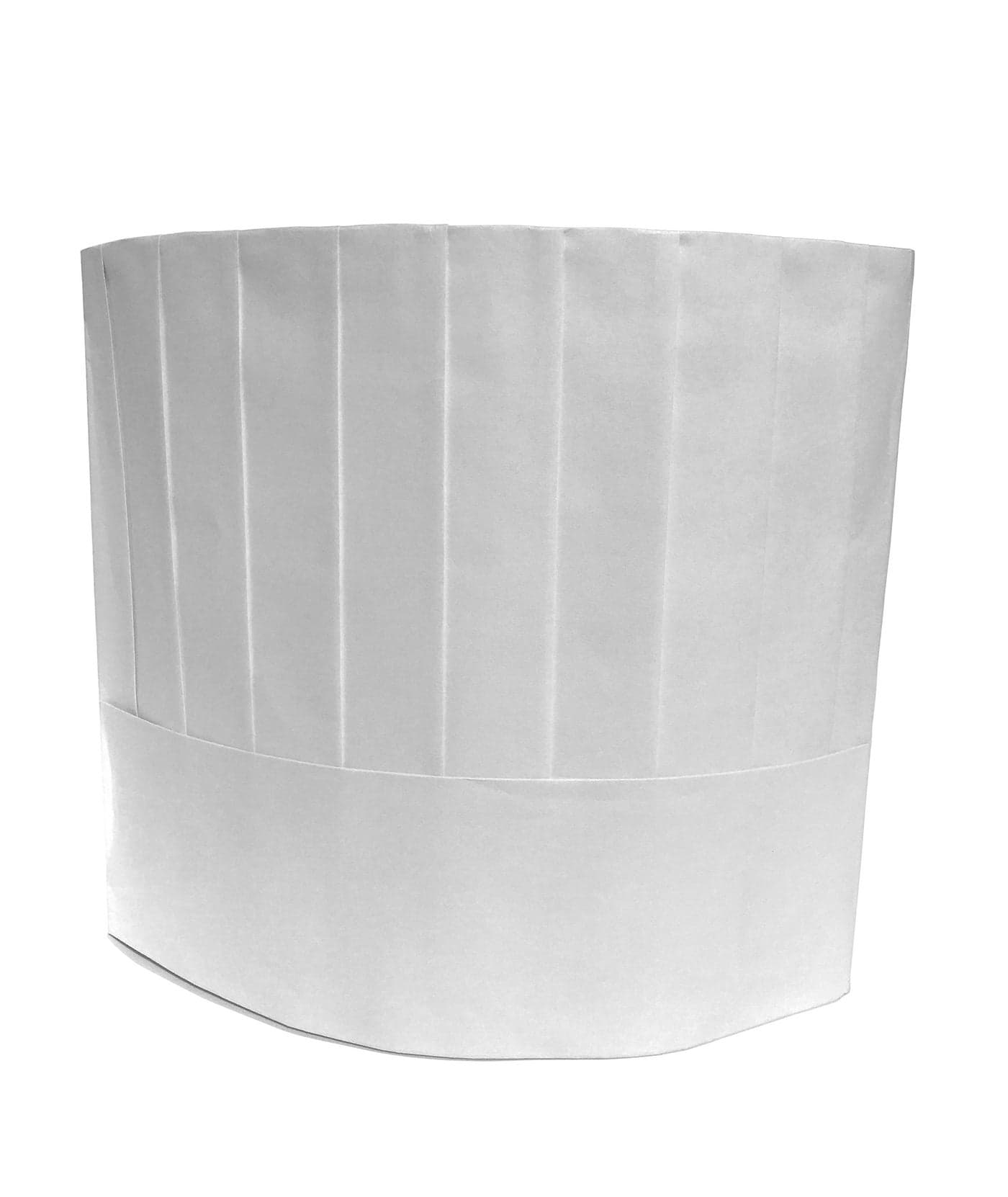KingSeal Disposable Paper Chef Hats, Pleated, Adjustable Band, 9 Inches Tall, White - 20 pcs per Pack