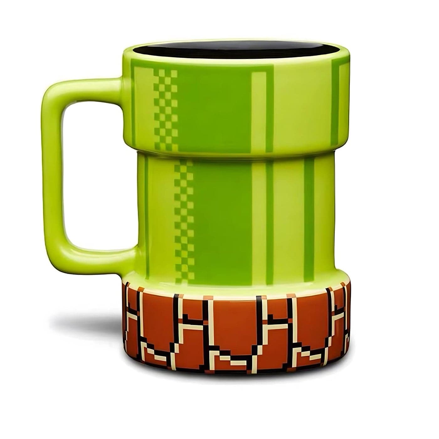 Drtupe Super Mario Warp Pipe Mug Ceramic Coffee Mug Gift for Gamers Fathers Coffee Enthusiasts for Cappuccino Latte or Hot Tea 15 Oz Green
