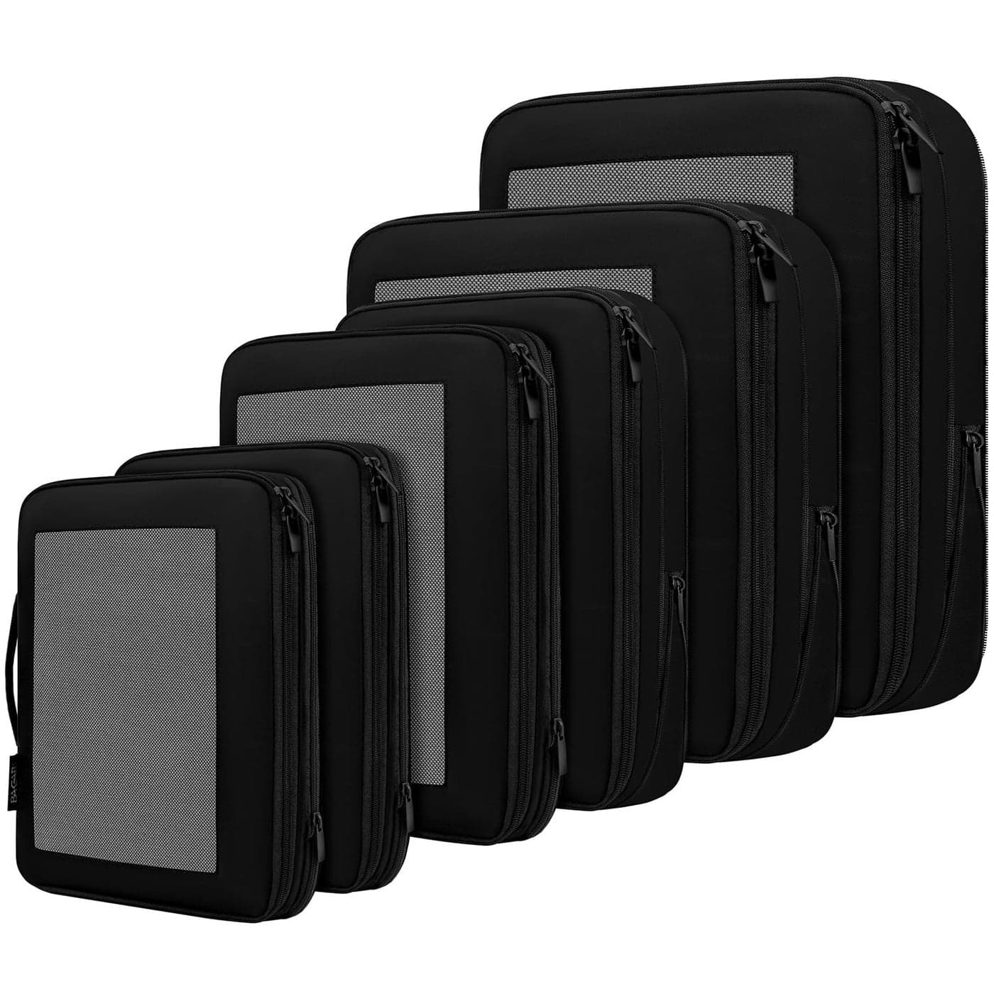 BAGAIL 4 Set6 Set8 Set Compression Packing Cubes Travel Accessories Expandable Packing Organizers Square Mesh 06Black