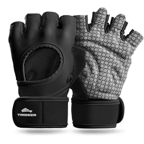 Trideer Weight Lifting Gloves for Women Men with Wrist Support, Workout Gloves Women Full Palm Protection for Gym Training, Fitness, Weightlifting & Pull Ups