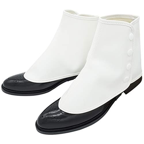 ZAWAGIIK Gangster Spats for Men Roaring 20s White 1920s Accessories Gangster Spats Shoes Covers