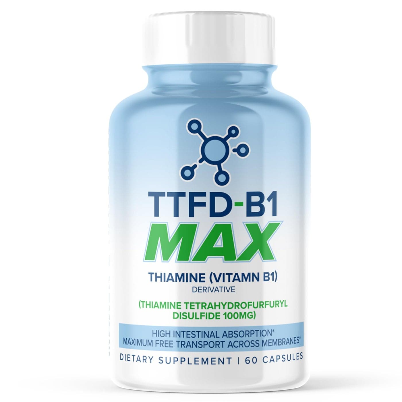 TTFD Thiamine B1 Supplement 60Capsules Made in USA Thiamine TTFD Vitamin B1 MAX HighPotency Supplement for Energy Focus Supports Healthy Nerve Function Overall Wellness by MaxLife Naturals