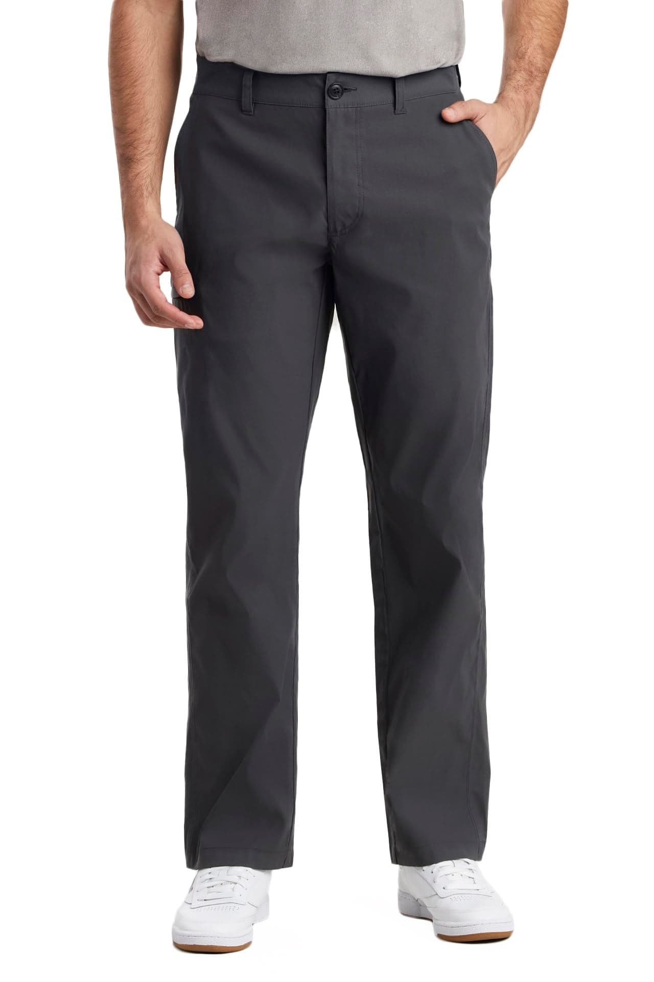 UNIONBAY mens Rainier Lightweight Comfort Travel Tech Chino Hiking Pants Charcoal 36W x 32L US