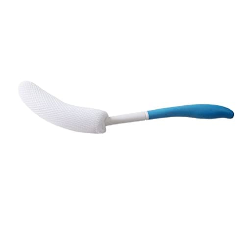 Shuiniba Body Back Bath Brush, Curve Long Handle Mesh Bag Sponge, Replaceable Scrubbing Brush, Exfoliating Skin Shower Brush, Length 15.35 Inch/39cm