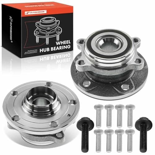 A-Premium 2 x Front or Rear Wheel Bearing and Hub Assembly Compatible with Volkswagen Audi - 2005-2019 - Jetta Passat Golf Tiguan Beetle CC Eos GTI R32 Rabbit & A3/Q3/TT Quattro