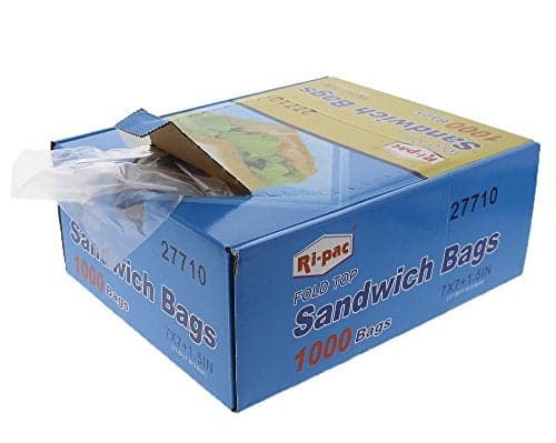 Ri-Pac Sandwich Bag, Fold Top, 7x7+1.5in, 1000 Bags