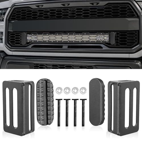 LTEODCHEW 6-30 Inch Single/Double Row LED Light Bar Front Hidden Behind Grille Mounting Brackets, Fit M6/M8 Side Mount Light Bars for F-150 Ranger RAM1500 Tocama Tundura GMC