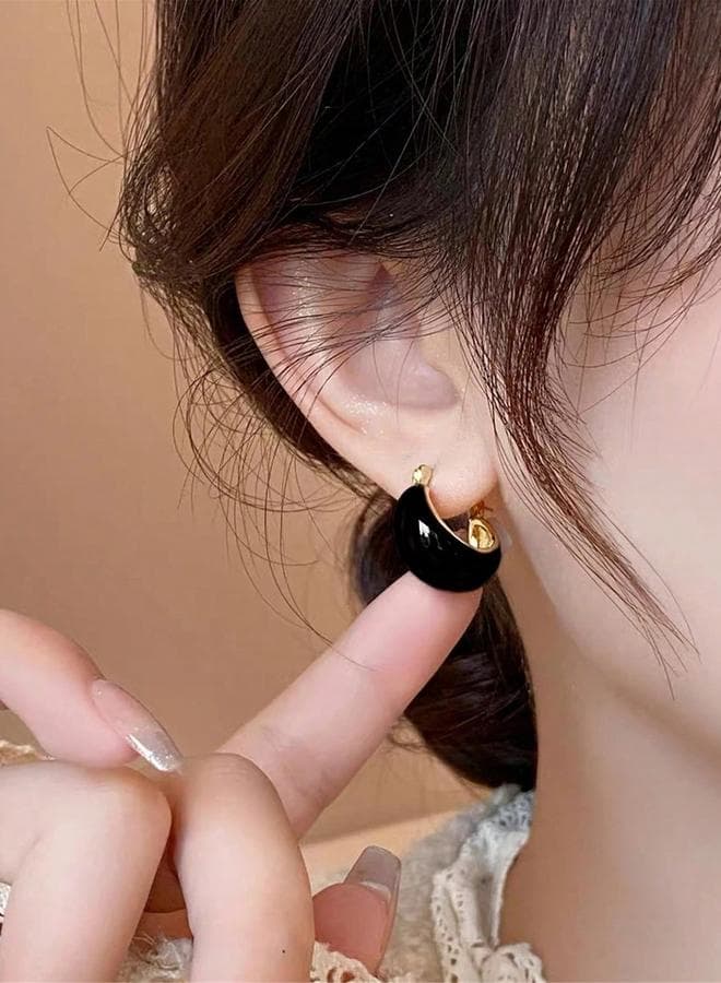 Set of 4 - Crescent Hoop Earrings