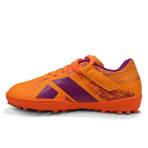 Nivia Rabona 2.0 Football Turf Shoes for Kids, Rubber Sole with PVC Synthetic Leather Upper, Soft Cushion die Cut NR eva Insole, Turf Boots for Kids (Orange, UK01)