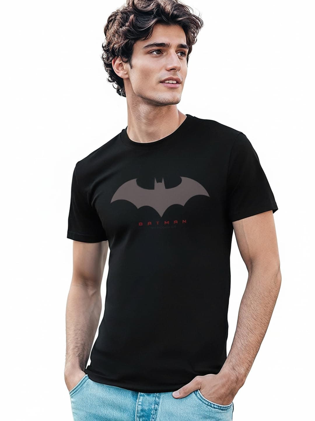 Bewakoof Official DC Merchandise Men's Printed Regular Fit Half Sleeve Round Neck Cotton T-Shirt
