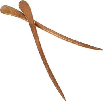 Lurrose 2pcs Hair Chopsticks Wooden Vintage Temperament Decorative Hair Clip Hairpin Hair Stick for Ladies Girls Women