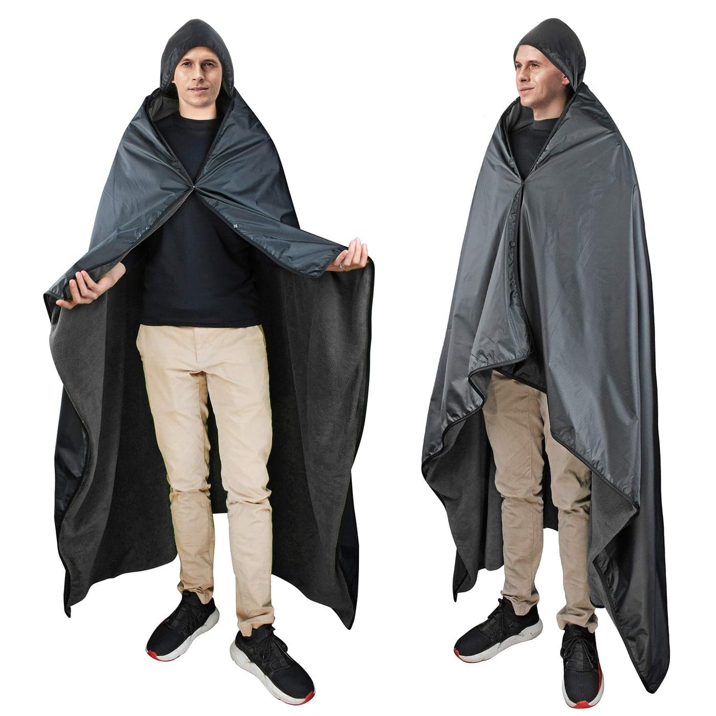 Catalonia Waterproof Stadium Blanket Windproof Wearable Poncho for Football Sideline Sports Events for Fans Portable Durable Outdoor Blanket for Camping Tailgating