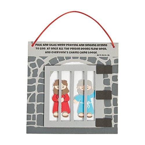 Fun Express Paul Silas in Prison Craft Kit Crafts for Kids and Fun Home Activities VBS Vacation Bible School SuppliesDecor