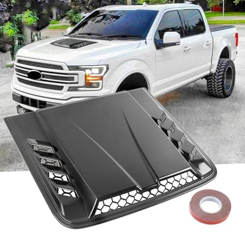 DEERMOTO Universal Car Hood Vent,Car Engine Hood Vents,Hood Scoop Air Vent for Trucks, Suit for Dodge Ram 1500 2500 3500,Chevy Silverado, F-150, F-250, F-350(Black)