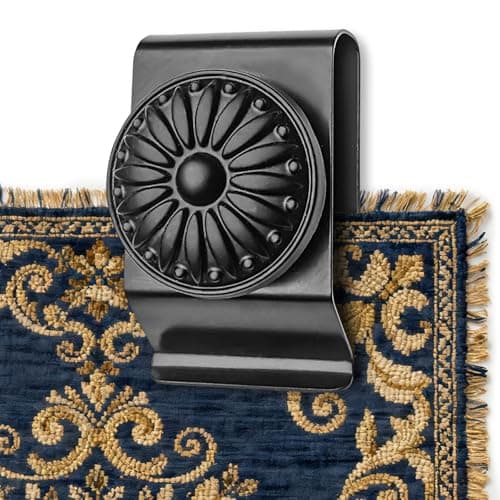 Tapestry Wall Hanging Clamps 4 Pack 1.2x2.0 Textile Art Decoration Hangers Metal Clips for Hanging Rugs Carpet Display (Black)