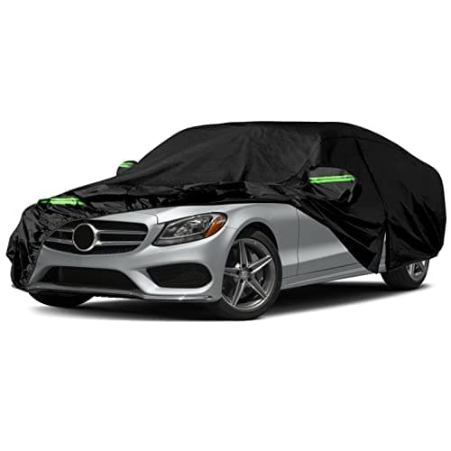 Waterproof Car Covers Replace for 2008-2025 Mercedes Benz C-Class C250 C300 C350 C400, 6 Layers All Weather Car Cover with Zipper Door & Windproof Bands for Snow Rain Dust Hail Protection (C-Class)