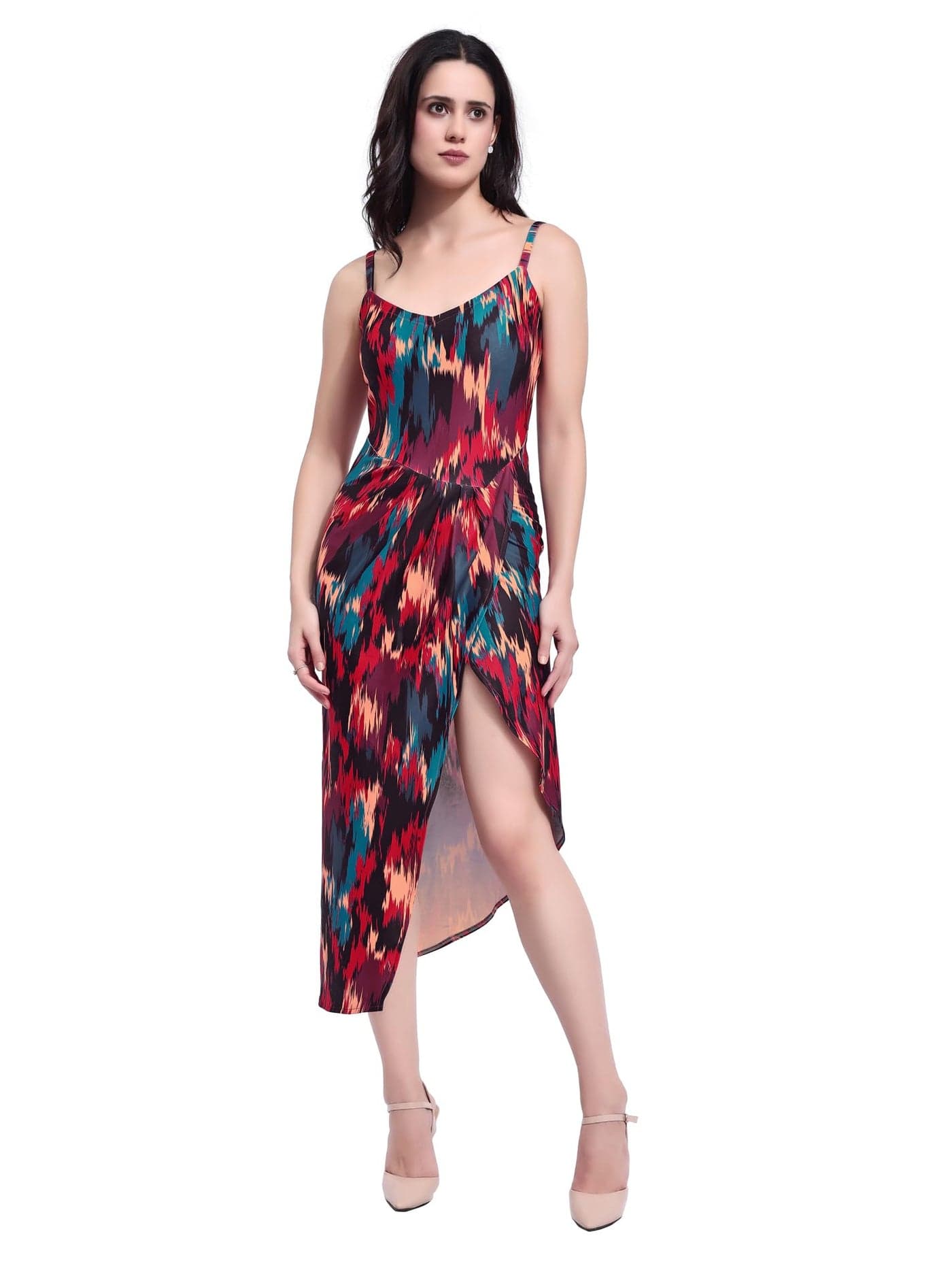 PURVAJA Women’s Bodycon Maxi Dress (Wini-207-M_Multicolored)